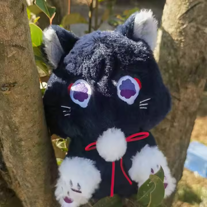Muñeco De Peluche De Gato Fluffy De Genshin Impact Juguete De Mascota Scaramouche Para Cosplay Regalo Para Niños Material De Peluche Corto Relleno De Algodón PP Tamaño 25CM Unisex - 1