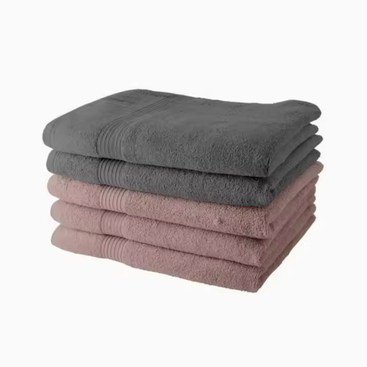 Juego de Toallas TODAY Gris Rosa claro 5 Piezas 70 x 130 cm - 1
