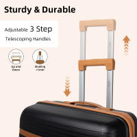 S7 STAR Juego de 2 maletas de viaje, Báscula de equipaje, Carcasa Ligera de PP, Asa con bloqueo a 3 alturas,Maleta grande, mediana y de cabina con un neceser,Trolleys,Ruedas Silenciosas Giratorias, Cerraduras de combinación,Equipaje de Bodega - details 2