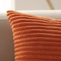 Funda Cojín Rectangular Naranja Ultra Suave De Corduroy Para Sofa De Sala De Estar Funda De Almohada Cómoda Tamaño 30x50 - details 5