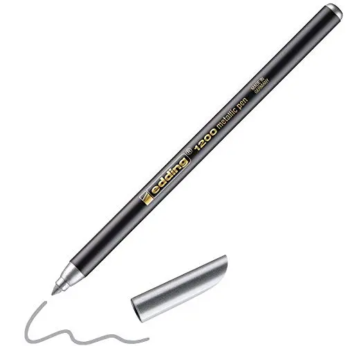 edding 1200 rotulador de color metalico - plata - x1 - punta redondeada 1-3 mm - para escribir, dibujar y esbozar - libros de visitas, fabricaciÃ³n de tarjetas, artesanÃ­as de bricolaje y scrapbooking - 1