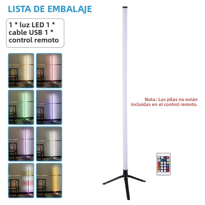 Lámpara De Piso RGB Cambio De Color Y Dimmer Estilo Scandinavo Iluminación Ambiente Para Dormitorio Luz Suave Auto-contenida LED - 1