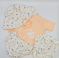 Camiseta niña con proteccion solar +50 ,marca Monuagge.Nuestros bañadores pañal tienen además un forro resistente al agua que mantiene la piel seca.Testado con norma europea EN 13758-1.El tiempo de protección efectiva de la prenda contra rayos es en seco. - details 1