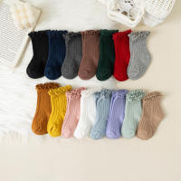Calcetines Cortos Para Niñas Con Volante Y Flores En Algodón Suave Para Escolares De 0-8 Años Calcetines De Uniforme Para Niños Estilo Lindo Y Cómodo Para Todas Las Estaciones - details 1