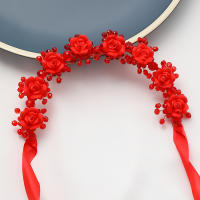 Diadema De Flor De Cristal Para Novia Y Reina Accesorio De Cabello De Boda Joyería De Fiesta Tipo De Bandeja De Vino Para Mujer - details 5