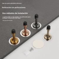 Parador De Puerta De Goma Y Acero Inoxidable Para Pared Con Tornillos Para Instalación En El Piso Para Dormitorio Y Hogar Herramientas De Hardware - details 8