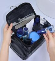 Bolsa De Viaje Para Hombres Y Mujeres Organizador De Maquillaje Y Cosméticos PU Impermeable Con Almacenamiento Portátil Y Colgante - details 4