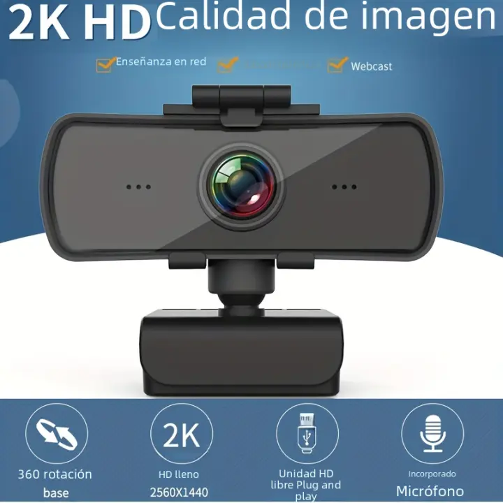 2K HD Webcam Con Autofoco Y Micrófono Integrado 2040x1080 30fps Cámara Para Ordenadores Portátiles de Escritorio Juego PC Compatible USB - 1