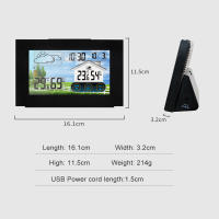 Multifunctional Wireless Weather Station Forecaster Indoor Outdoor Thermometer Hygrometer with Sensor Color Screen Alarm Clock - details 24