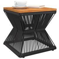 vidaXL Mesa de centro base de alambre madera acacia negro 38x38x38 cm - details 2