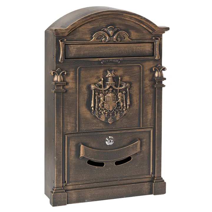ARREGUI Residencia Maxi D-2152/B Buzón Exterior Vintage de Aluminio Tamaño L (Revistas y Sobres C4) | Buzón de Pared Grande | Buzón de Correo de Gran Capacidad | Estilo Clásico | Bronce - 1
