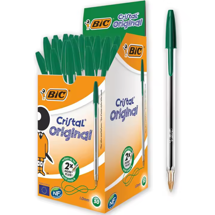 BIC Boligrafo Cristal Original Verde (Caja de 50 Uds.) - 1