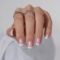 Juego De 24 Uñas Postizas Cortas Para Mujeres Y Niñas Con Diamantes Y Brillos Estilo Francés Cuadradas Blancas Y2K Arte De Uñas Falsas - details 15