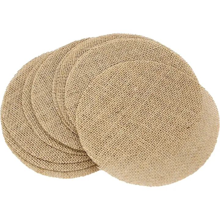 Manteles individuales de yute natural, paquete de 10 - 1