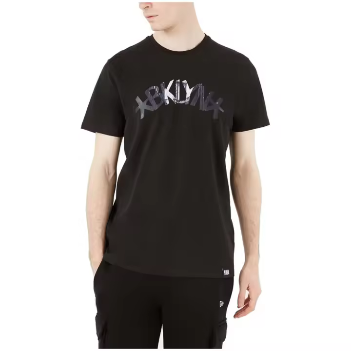 Camiseta de Manga Corta New Era Nba Brooklyn Nets Throwback Graphic para hombre en color negro - 1