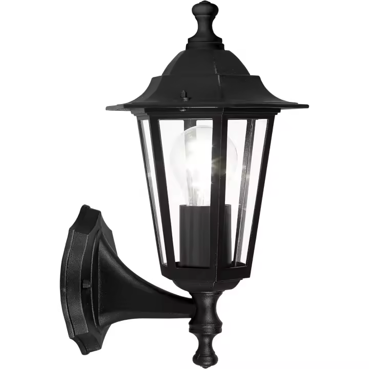 Luz de pared exterior, iluminación exterior en aluminio fundido negro y vidrio - 1