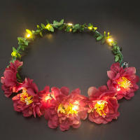 Diadema LED Para Mujeres Y Niñas Adorno De Cabeza Brillante Corona De Flores Luminosa Para Fiestas Cumpleaños Y Bodas - details 15