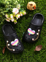 Clogs Casuales Para Niñas Con Decoraciones De Corazones Secado Rápido Ligeros Y Antideslizantes Adecuados Para Baños Internos Y Externos - details 24