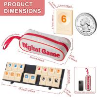 Juego De Rummy Cubes Con 4 Estantes Juego De Mesa Clásico Para Familia Juego De Viaje Portátil Con Estuche Incluido 106 Piezas - details 6