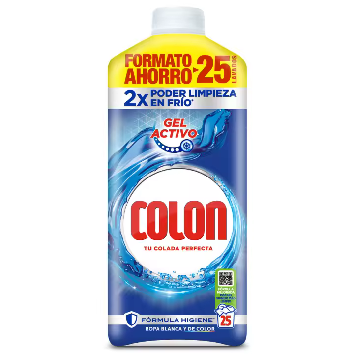 Colon Gel Activo Detergente para la lavadora Gel 50 | 75 Dosis, Extra Luminosidad, Poder Quitamanchas, Blanco y Color - 1