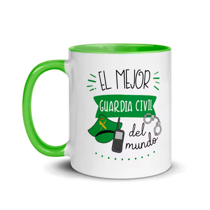 Kembilove Taza cerámica guardia civil - tazas de cafe - tazas originales para regalar - tazas desayuno 350ML – Guardia Civil- Regalo original para policía - Cumpleaños, jubilación, graduación, navidad - 1