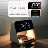 Lámpara De Noche Con Reloj Digital USB De ABS Para Decoración De Hogar Y Oficina Estilo Moderno Sin Batería Incluida - details 8