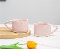 Taza De Café De Cerámica De 300ml Estilo Ins Forma De Corazón Con Mango Para Desayuno Leche Y Avena Regalo De San Valentín Universal Tamaño 9.3x7cm - details 0