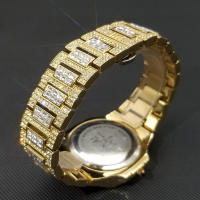 Reloj De Pulsera De Cuarzo Para Hombre MISSFOX Clásico Lujo Con Diamantes Full En Plata Acero Inoxidable Resistente Al Agua Y Shock - details 9