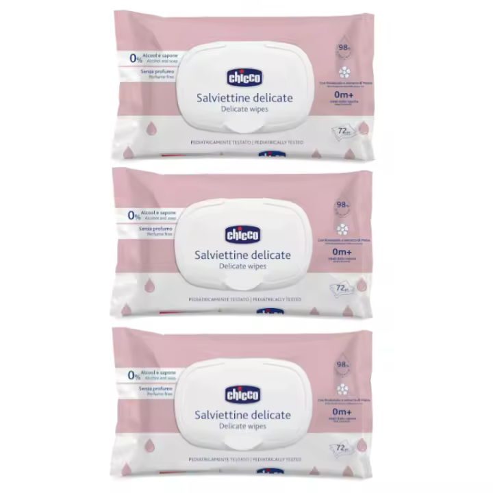 CHICCO PACK AHORRO TRIPACK TOALLITAS DELICATE 3 X 72U - 1