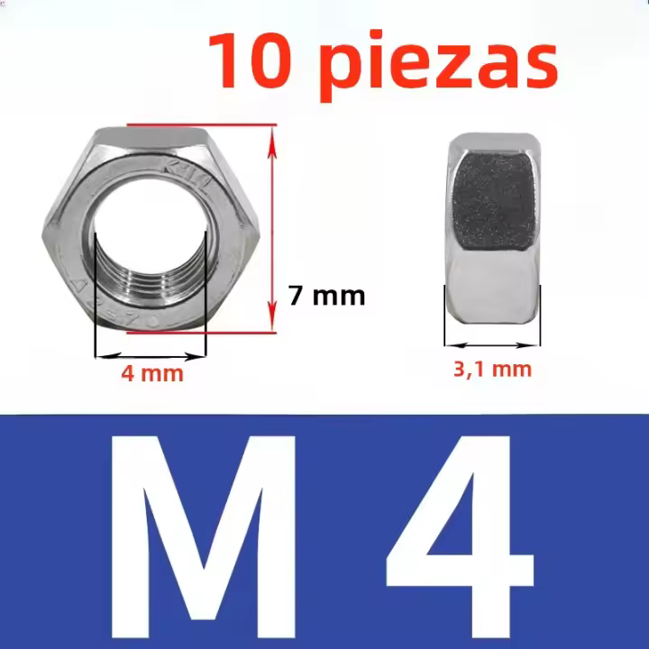 Tornillo Hexagonal De Acero Inoxidable M3-M12 DIN934 A2 304 Para Trabajo Con Madera Y Artesanía - 1