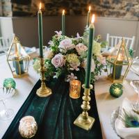 1pc Hermoso Corredor De Mesa De Terciopelo Para Bodas Y Recepciones Decoración Suave De Seda Superficie Para Sala De Estar - details 4