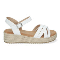 Davinia Shoes Sandalias Planas para Mujer, con Yute, Elegantes y Comodas con Tiras Cruzadas y Hebilla Ajustable, Ideales para Verano. Shoes&Blues.es CF-2480-Blanco - details 1