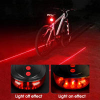 Luz Trasera De Bicicleta LED Con 2 Láseres Y 5 LEDs Impermeable Seguridad Advertencia Luz Trasera MTB Para Ciclismo - details 6