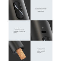 Abrebotellas Eléctrico Recargable 7 en 1 Para Vino-Profesional Kit with Soporte, Bomba de Vacío, Sacacorcos Portátil, Navaja Y 2 Tapones | Para Papá 2025 Gift, diseño Premium y Carga Rápida USB | Ideal Día del Padre y Aficionados al Vino - details 1