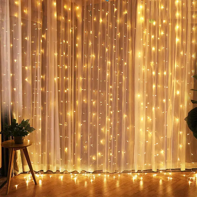 Luz De Cinta Para Cortina USB Con Control Remoto 8 Modos De Iluminación Decoración De Hogar Para Navidad Y Año Nuevo - 1