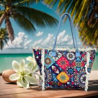 MEJORADA Tote Bag Grande - Bolso de Playa con Flecos, Estilo Bohemio y Colorido, Tamaño 55x35x20cm, Ideal para Playa, Compras y Uso Diario - details 3