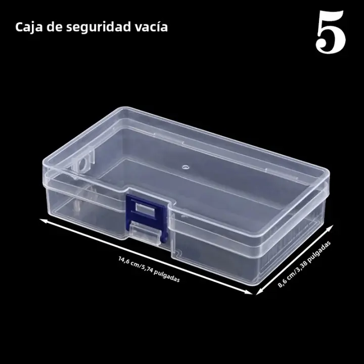 Caja De Almacenamiento Para Uñas Con Cepillo De Pincel Y Maquillaje Rectangular De Plástico Para Polishing File Buffer Herramientas De Uñas - 1