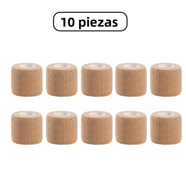 10 Rolls De Cinta Elástica Autoadhesiva Para Deportes Protección De Rodilla Dedos Hombro Accesorios De Tatuaje Marca Elastoplast - 1