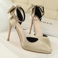 Sandalias Elegantes De Satén Para Mujer Verano Con Nudo De Mariposa Bajo Tacón 8cm 10cm Bota Larga De Boda Rojo Tinto Zapatos Bigtree - details 43