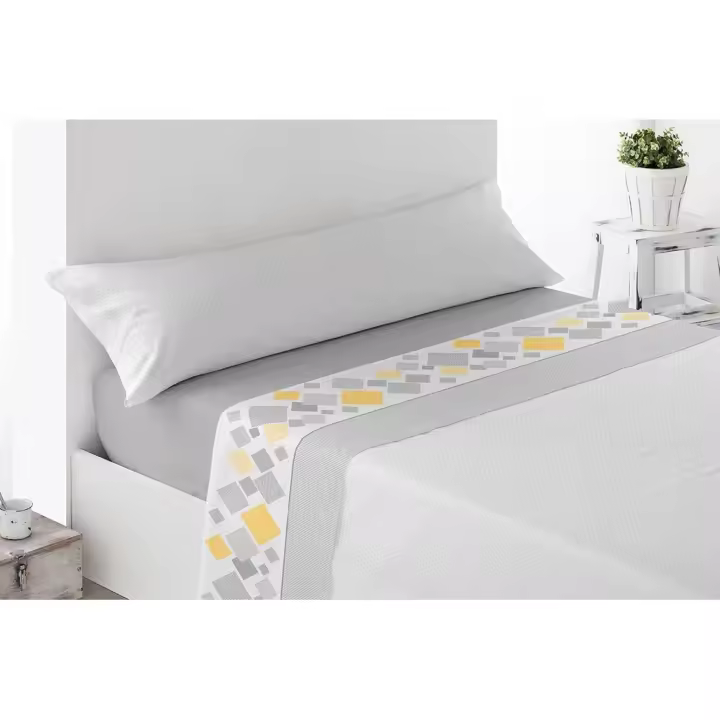 JUEGO DE SABANAS TELA RIBAS GRIS MIRACLE HOME 105 CM - 1