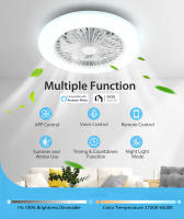 Aigostar- Ventilador Techo Alexa, Luz LED 40W, 4400LM, 2700K-6500K Regulable, Lampara Ventilador Techo Inteligente con Mando a Distancia y Gateway, Silencioso, 6 Velocidades, Diameter 50CM - details 0