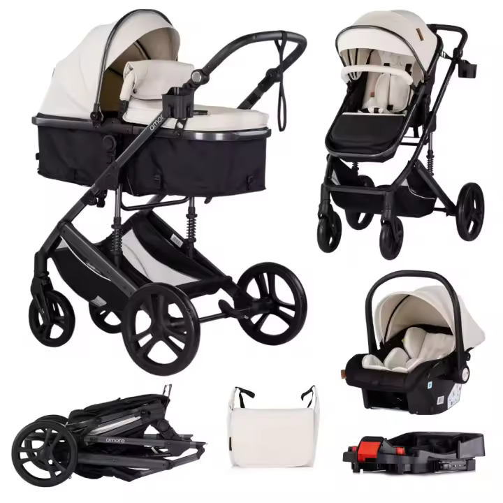 CHIPOLINO Carrito de bebé trío convertible AMORE con base Isofix de Chipolino – hasta 22 kg - 1