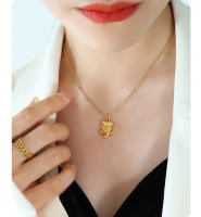 Encanto 1 Uds. Colgante de corazón de melocotón de amor de cerdo de la suerte de estilo chino, collar de acero inoxidable que no se decolora, joyería de cadena de clavícula - details 4