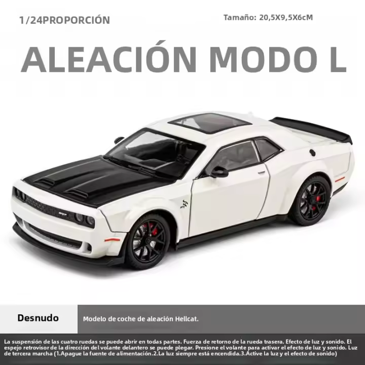 Modelo De Coche De Acción Maisto Dodge Challenger SRT Hellcat Redeye 1:24 Escala Metal Para Coleccionistas Y Decoración De Escritorio - 1