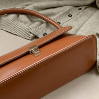 Bolso De Hombro Para Mujer Estilo Retro Tendencia PU Cuero Sólido Color Simple Bolso De Comunicación Con Manija Portátil Bolsos Casual - details 29
