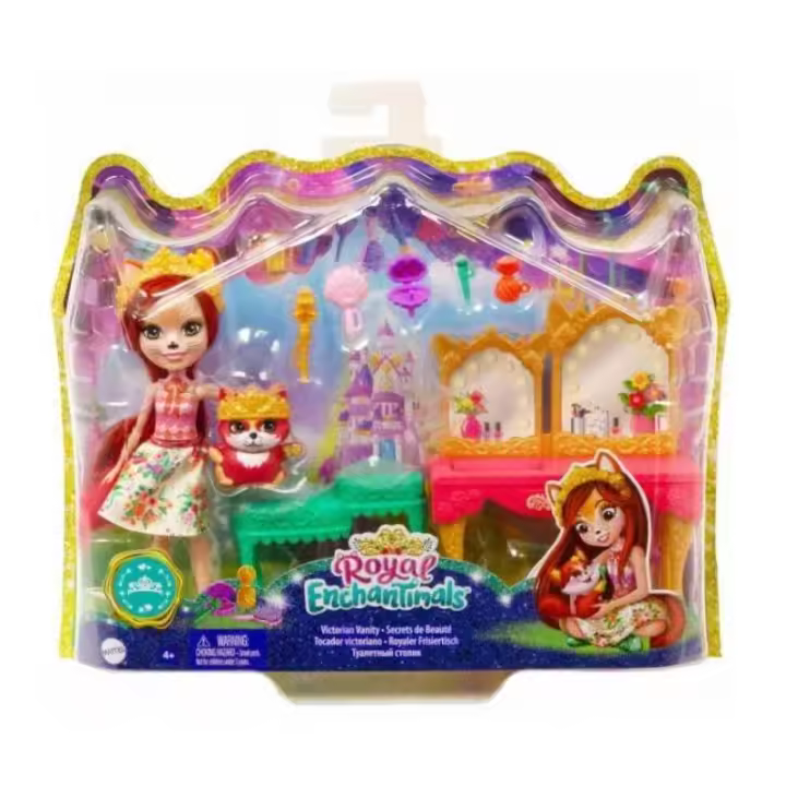 ROYAL ENCHANTIMALS FABRINA VOS Y FRISK CON TOCADOR VICTORIANO MUÑECA DE MATTEL - 1