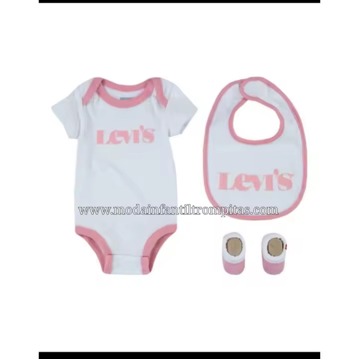 Levis Caja Levis Body,Patucos y Babero Rosa Raíz COMPLEMENTOS Inicio BEBÉ (0 a 36M) Baberos y Muselinas Niña Pijamas y Bodys - 1