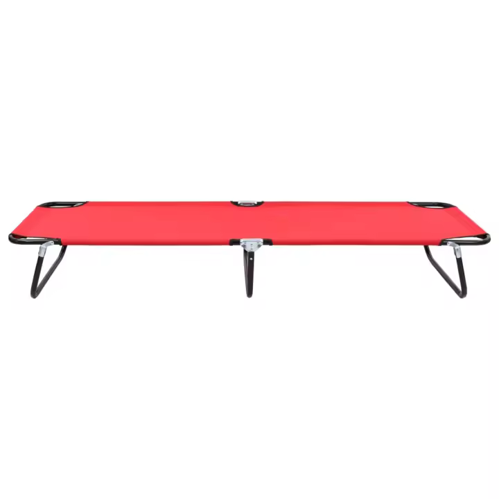 vidaXL Tumbona plegable acero Azul, Negro, Rojo Sillas de Exterior Ideal para jardín, playa, piscina, terraza Tumbona Piscina Tumbonas Playa Tumbonas Jardín Exterior - 1