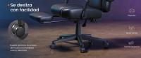 SONGMICS HOME Silla de Juegos, Silla Racing Ergonómica para Ordenador con Reposapiés, con Reposacabezas, Cuero Sintético, Altura Ajustable, Negro Tinta/Gris Paloma/Negro Tinta y Azul Cielo/Azul Lago y Blanco Crema - details 2