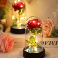 Rosa Eterna Luminosa Para Regalo De Boda Cumpleaños Día De San Valentín Adorno Colorido Para Mujer Madre Novia Esposa Decoración Del Hogar - details 4